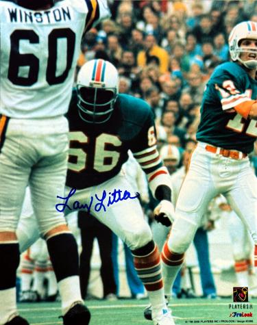 Larry Little Autographed Miami Dolphins NFL 8x10 Photo imperfect - COA (HOF/17-0)-Powers Sports Memorabilia