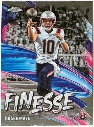 Drake Maye 2024 Topps Chrome Finesse Rookie Card (RC) #F-2 (New England Patriots)-Powers Sports Memorabilia