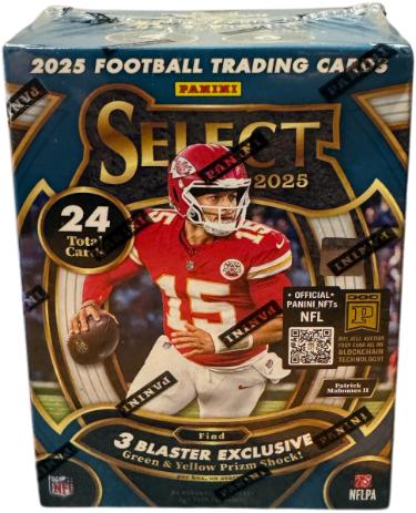 2025 Panini Select NFL Football Blaster Box- 6PK/4CPP/24CPB - New/Factory Sealed (Green & Yellow Prizms!)-Powers Sports Memorabilia