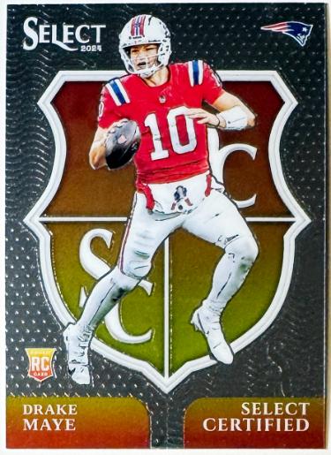 Drake Maye 2024 Panini Select Certified Rookie Card (RC) #3 (New England Patriots)-Powers Sports Memorabilia