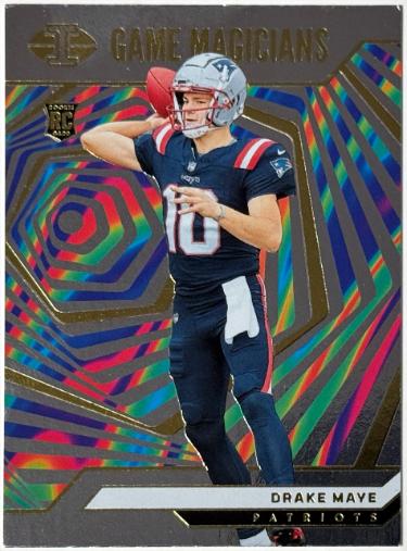Drake Maye 2024 Panini Illusions Game Magicians Rookie Card (RC) #22 (New England Patriots)-Powers Sports Memorabilia
