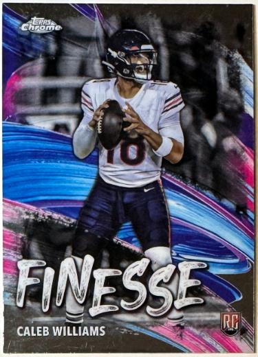 Caleb Williams 2024 Topps Chrome Finesse Rookie Card (RC) #F-1 (Chicago Bears)-Powers Sports Memorabilia
