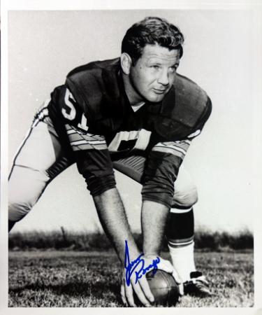 Jim Ringo Autographed Green Bay Packers Vintage B&W 8x10 Photo imperfect- COA (HOF)-Powers Sports Memorabilia