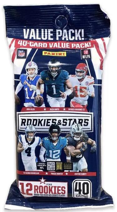 2025 Panini Rookies & Stars NFL Football 40 Card Value Fat Pack- 40 Cards- NEW-Powers Sports Memorabilia