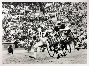 Chris Hanburger Autographed Washington B&W 8x10 Photo #55- COA (HOF 2011/9X Pro Bowl)-Powers Sports Memorabilia