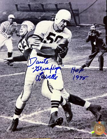 Dante Lavelli Autographed Cleveland Browns NFL 8x10 Photo Gluefingers/HOF 1975- COA-Powers Sports Memorabilia