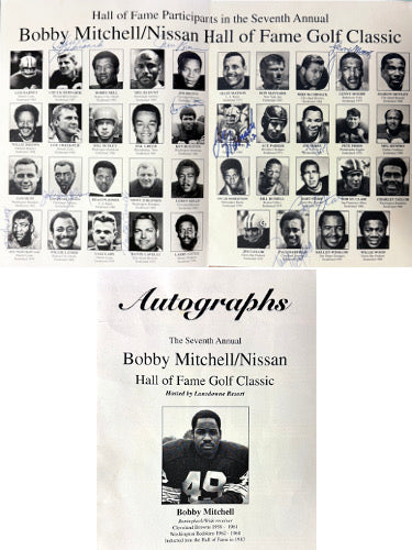 Bobby Mitchell 1997 7th Annual NFL Autographed HOF Golf Classic Vintage 8.5x11 Program 11 Sigs - Beckett Jim Brown/Joe Namath-Powers Sports Memorabilia