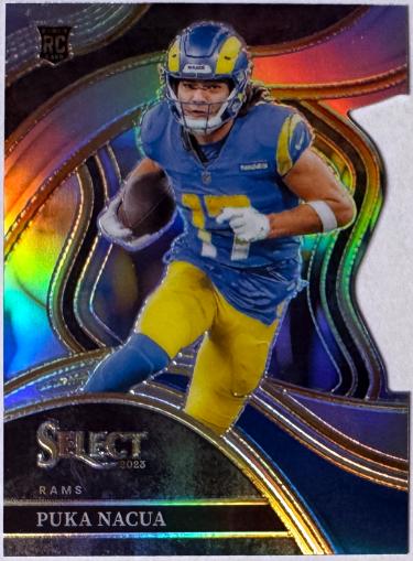 Puka Nacua 2023 Panini Select Club Level Silver Prizm Die-Cut Rookie Card #224 (Los Angeles Rams)-Powers Sports Memorabilia