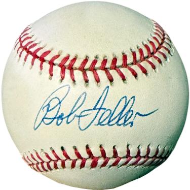 Bob Feller Autographed Official Rawlings ROAL American League Baseball Minor Tone- COA (Cleveland/HOF)-Powers Sports Memorabilia