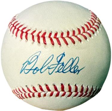 Bob Feller Autographed Official Rawlings ROAL American League Baseball Minor Tone- COA (Cleveland/HOF) - CTBL_045922-Powers Sports Memorabilia