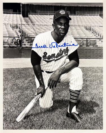 Fred Valentine Autographed Washington Senators Vintage B&W 8x10 Photo- COA/Show Ticket-Powers Sports Memorabilia