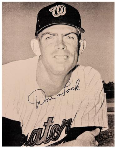 Don Lock Autographed Washington Senators Vintage B&W 8x10 Photo- COA-Powers Sports Memorabilia