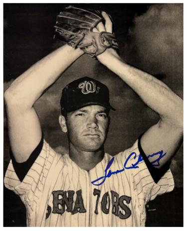 Tom Cheney Autographed Washington Senators 8x10 Photo- COA (21 Strikeouts/K's)-Powers Sports Memorabilia