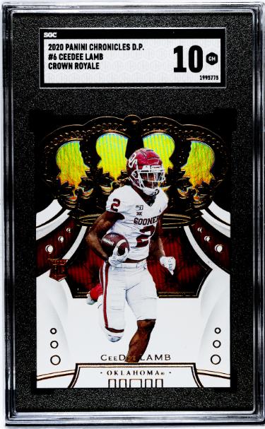 CeeDee Lamb 2020 Panini Chronicles DP Crown Royale Card #6- SGC Graded 10 Gem Mint (Oklahoma/Cowboys)-Powers Sports Memorabilia