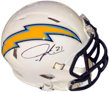 LaDainian Tomlinson Autographed San Diego Chargers Riddell Speed Mini Helmet #21- Beckett Review-Powers Sports Memorabilia