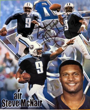 Steve McNair Autographed Tennessee Titans Air McNair NFL 8x10 Photo ding- Beckett Review-Powers Sports Memorabilia