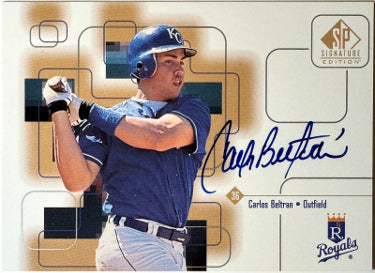 Carlos Beltran Autographed 1999 SP Signature Edition Rookie On Card Auto #CBE (Kansas City Royals)-Powers Sports Memorabilia