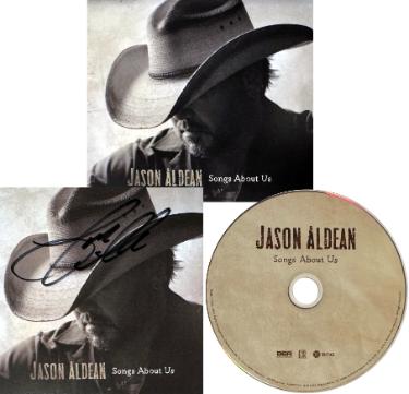 Jason Aldean Autographed 2026 Songs About Us 4.75x4.75 Art Card Insert/CD/Case- COA - CTBL_046000-Powers Sports Memorabilia