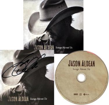 Jason Aldean Autographed 2026 Songs About Us 4.75x4.75 Art Card Insert/CD/Case- COA - CTBL_046003-Powers Sports Memorabilia