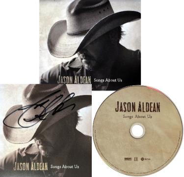 Jason Aldean Autographed 2026 Songs About Us 4.75x4.75 Art Card Insert/CD/Case- COA - CTBL_046018-Powers Sports Memorabilia