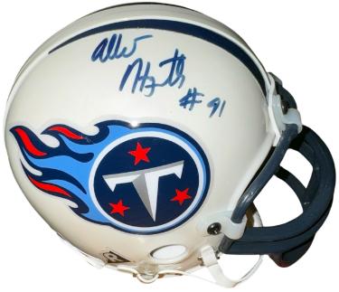 Albert Haynesworth Autographed Tennessee Titans Riddell Rep TB Mini Helmet #91- COA-Powers Sports Memorabilia