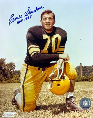 Ernie Stautner Autographed Pittsburgh Steelers NFL 8x10 Photo HOF 1969 imperfect- COA-Powers Sports Memorabilia