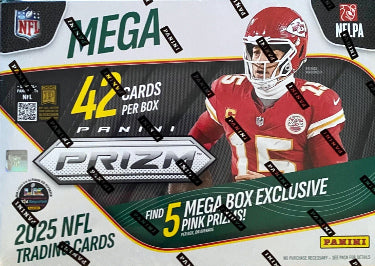 2025 Panini Prizm NFL Football Mega Box Sealed Pink Prizms- New/SEALED-Powers Sports Memorabilia