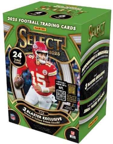 2025 Panini Select Football 6-Pack Blaster Box (Green /Yellow Prizms Shock!) New-Powers Sports Memorabilia