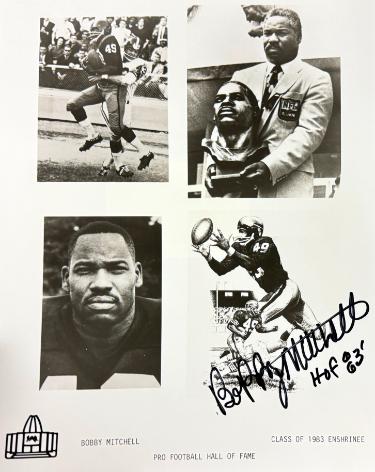Bobby Mitchell Autographed Washington Pro FB HOF 8x10 Photo HOF 83 imperfect- COA-Powers Sports Memorabilia