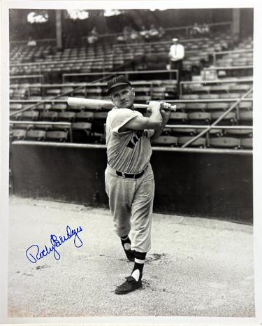 Rocky Bridges Autographed Washington Senators Vintage B&W 8x10 Photo imperfect- COA-Powers Sports Memorabilia