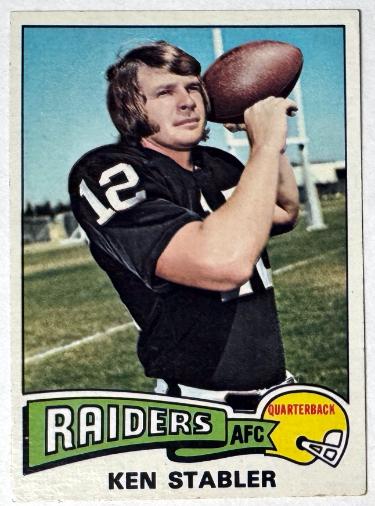 Ken Stabler 1975 Topps Card #380 (Oakland Raiders)-Powers Sports Memorabilia