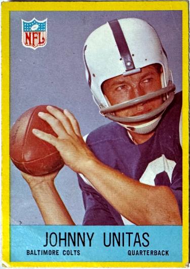 Johnny Unitas 1967 Philadelphia NFL Card # 23 (Baltimore Colts/HOF/Golden Arm) - CTBL_046071-Powers Sports Memorabilia