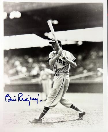 Bill Rigney Autographed New York Giants 8x10 Photo imperfect- COA (1946-1953)-Powers Sports Memorabilia