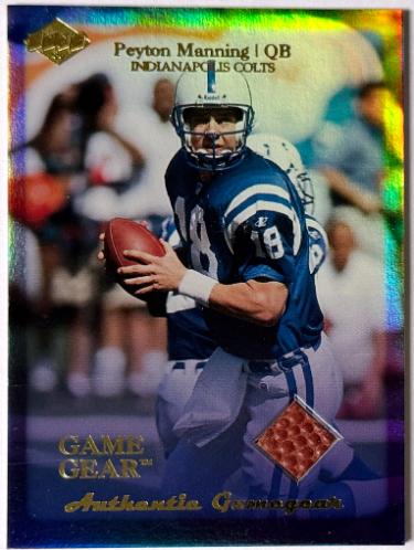 Peyton Manning 1999 Collector's Edge Game Gear Card #PM4 (Indianapolis Colts/HOF)-Powers Sports Memorabilia