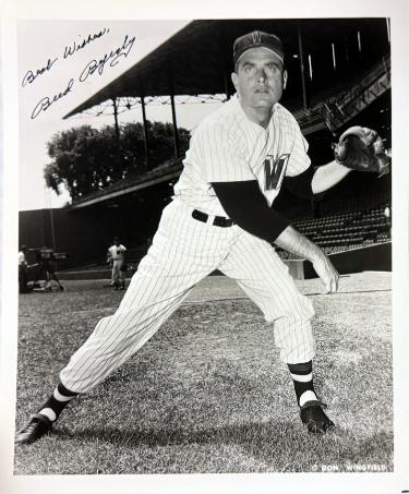 Bud Byerly Autographed Washington Senators 8x10 Photo imperfect- COA-Powers Sports Memorabilia