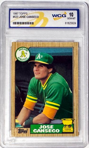 Jose Canseco 1987 Topps All-Star Rookie Card #620 - WCG Graded 10 Gem Mint (A's)-Powers Sports Memorabilia