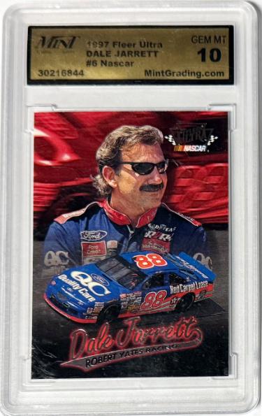 Dale Jarrett 1997 Fleer Ultra Shoney's NASCAR Card #6 - Mint Graded 10 Gem Mint-Powers Sports Memorabilia