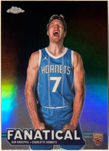 Kon Knueppel 2025-26 Topps Chrome Fanatical Rookie Insert Card #FAN-24 (Charlotte Hornets)-Powers Sports Memorabilia