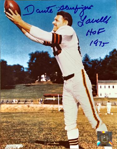 Dante Lavelli Autographed Cleveland Browns NFL 8x10 Photo Gluefingers/HOF imperfect- COA-Powers Sports Memorabilia