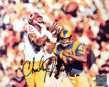 Charley Taylor Autographed Washington NFL 8X10 Photo imperfect HOF 84- COA/Show Ticket-Powers Sports Memorabilia