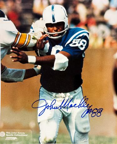 John Mackey Autographed Baltimore Colts NFL 8x10 Photo #88 imperfect- COA (HOF)-Powers Sports Memorabilia