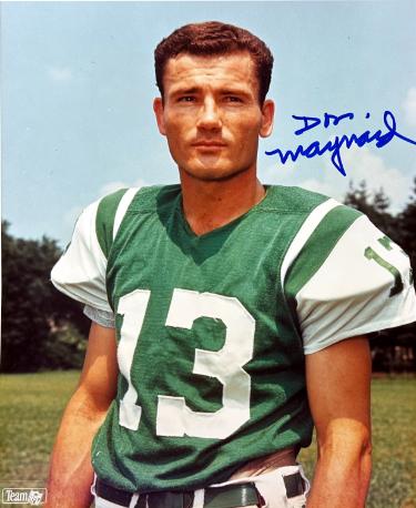 Don Maynard Autographed New York Jets NFL 8x10 Photo imperfect- COA (HOF/Show Ticket)-Powers Sports Memorabilia