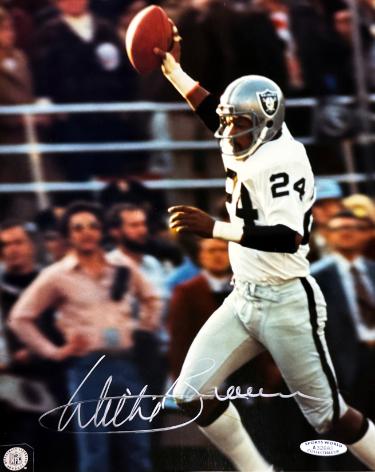 Willie Brown Autographed Oakland Raiders NFL Licensed 8x10 Photo minor dings- Sports World Collectibles #A32682/COA (HOF)-Powers Sports Memorabilia