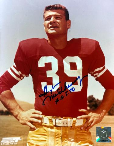 Hugh McElhenny Autographed San Francisco 49ers NFL 8x10 Photo HOF 70 imperfect- COA-Powers Sports Memorabilia