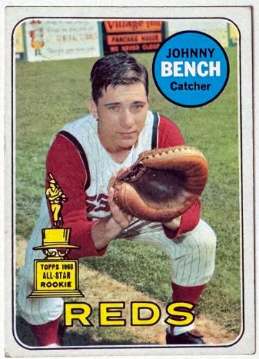 Johnny Bench 1969 Topps All-Star Rookie Card #95 VG-EX (Cincinnati Reds/HOF 2nd Year)-Powers Sports Memorabilia