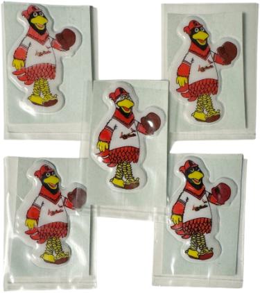 Fredbird St. Louis Cardinals Mascot 1980's Puffy Sticker- Lot of 5 -BRAND NEW-Powers Sports Memorabilia