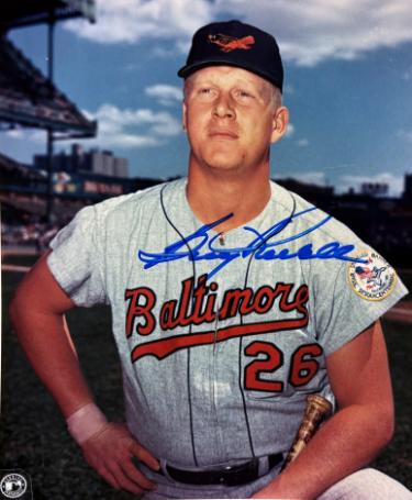 Boog Powell Autographed Baltimore Orioles MLB 8x10 Photo minor dings - COA- (AL MVP)-Powers Sports Memorabilia