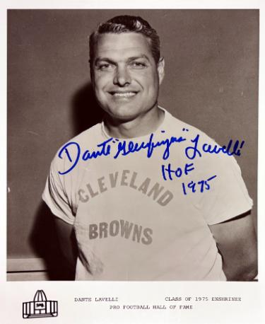 Dante Lavelli Autographed HOF Enshrinee 8x10 Photo Gluefingers/HOF dings- COA- Browns-Powers Sports Memorabilia