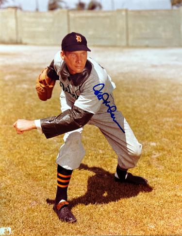 Hal Newhouser Autographed Detroit Tigers MLB Licensed 8x10 Photo imperfect- COA (HOF)-Powers Sports Memorabilia
