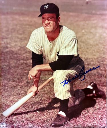 Hank Bauer Autographed New York Yankees MLB 8x10 Photo imperfect- COA (7X WS Champ)-Powers Sports Memorabilia